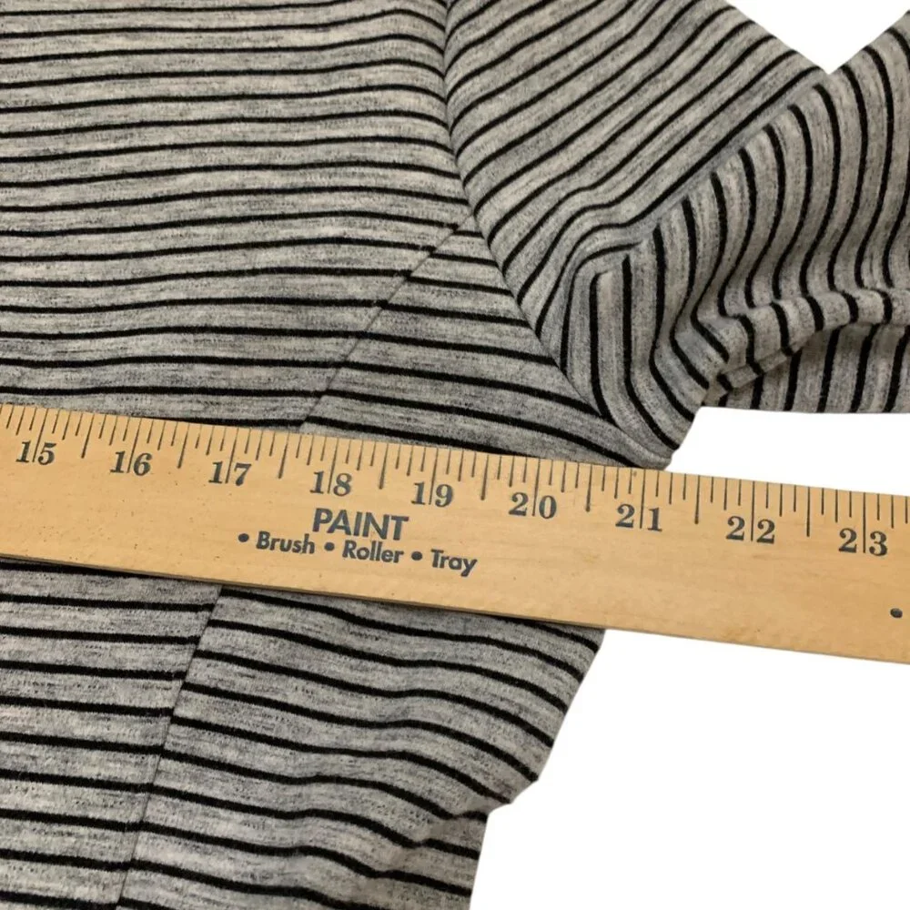 Duluth Trading Women's Gray/Black Striped Long Sleeve Knit Dress Sz L Equestrian